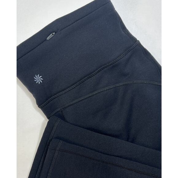 ATHLETA Pants Womens Fleece Lined Black M Attitude Thermal Warm Straight Leg - Picture 1 of 9